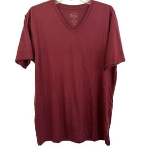 Fresh Clean Tees Men's Size Large Maroon Short Sleeve V Neck T-Shirt